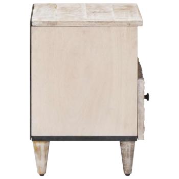 Bettkasten 2 stk. Weiß 40 x 33 x 46 cm Massivholz Mango