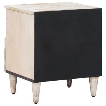 Bettkasten 2 stk. Weiß 40 x 33 x 46 cm Massivholz Mango