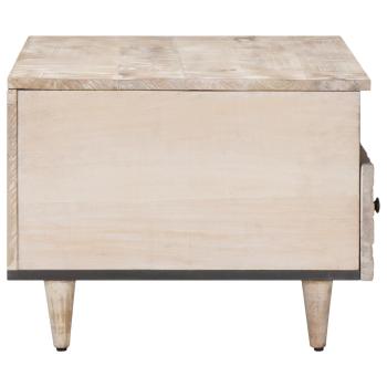 Couchtisch Weiß 80 x 54 x 40 cm Massivholz Mango