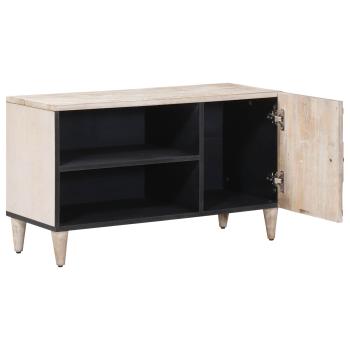 TV-Schränk mit Regal Weiß 80 x 31,5 x 46 cm Massivholz Mango