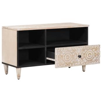TV-Schränk Weiß 80 x 33,5 x 46 cm Massivholz Mango