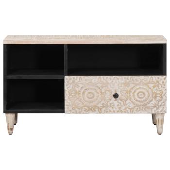 TV-Schränk Weiß 80 x 33,5 x 46 cm Massivholz Mango
