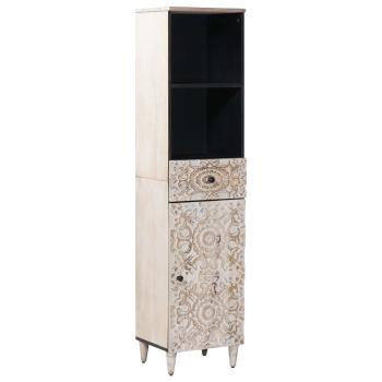 ARDEBO.de - Badezimmerschrank Weiß 38 x 33,5 x 160 cm Massivholz Mango