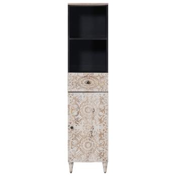 Badezimmerschrank Weiß 38 x 33,5 x 160 cm Massivholz Mango