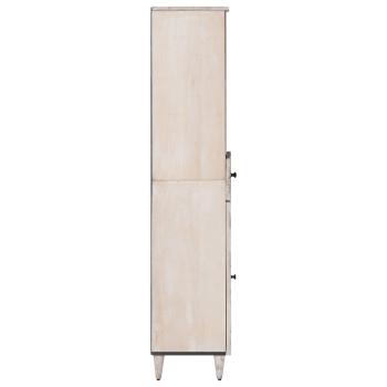 Badezimmerschrank Weiß 38 x 33,5 x 160 cm Massivholz Mango