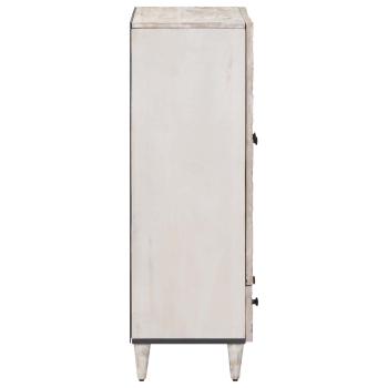 Hochschrank mit Regal Wei? 60 x 33,5 x 100 cm Massivholz Mango