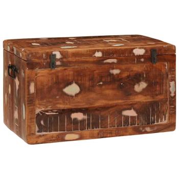 ARDEBO.de - Aufbewahrungsbox mit Speicher mit Tür Braun Massivholz Mango