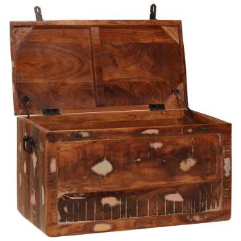 Aufbewahrungsbox mit Speicher mit Tür Braun Massivholz Mango