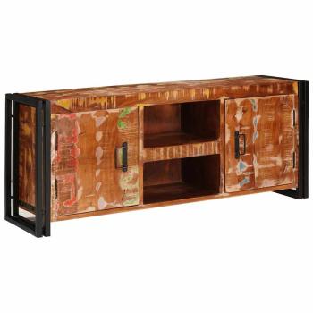 TV-Schränk mit Tür Mehrfarbig 120 x 33 x 50 cm Massives Altholz