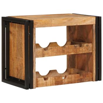 ARDEBO.de - Weinregal Braun 60 x 45 x 33 cm Massives grobes Mangoholz