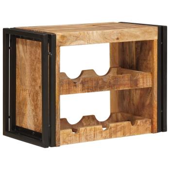 Weinregal Braun 60 x 45 x 33 cm Massives grobes Mangoholz