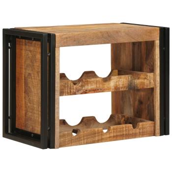 Weinregal Braun 60 x 45 x 33 cm Massives grobes Mangoholz