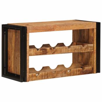 Weinregal Braun 80 x 45 x 33 cm Massives grobes Mangoholz