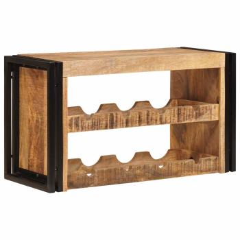 Weinregal Braun 80 x 45 x 33 cm Massives grobes Mangoholz