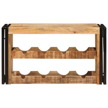 Weinregal Braun 80 x 45 x 33 cm Massives grobes Mangoholz