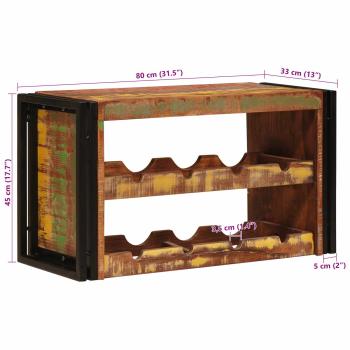 Weinregal Braun 80 x 45 x 33 cm Massives Altholz