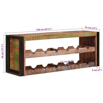 Weinregal Braun 120 x 45 x 33 cm Massives Altholz