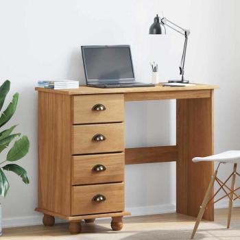 ARDEBO.de - Schreibtisch ASKIM Braun 95 x 40 x 75 cm Massives Kiefernholz