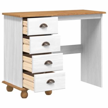 Schreibtisch ASKIM Weiß 95 x 40 x 75 cm Massives Kiefernholz
