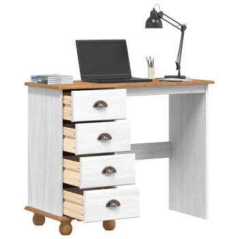 Schreibtisch ASKIM Weiß 95 x 40 x 75 cm Massives Kiefernholz