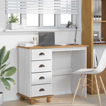 Schreibtisch ASKIM Weiß 95 x 40 x 75 cm Massives Kiefernholz