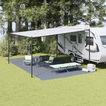 ARDEBO.de - Zeltteppich Blau und Grau 700 x 400 cm Polyethylen