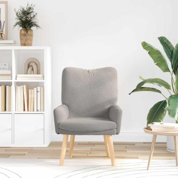 ARDEBO.de - Sessel Hellgrau 63 x 67 x 94 cm Schafstoff und Sperrholz