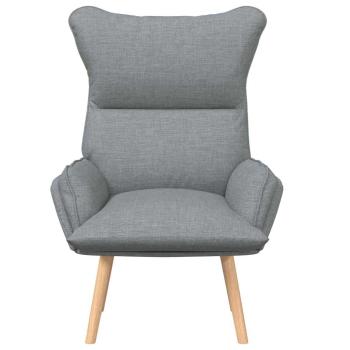 Sessel Hellgrau 69 x 74 x 93 cm Stoff und Sperrholz
