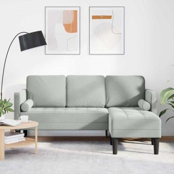 ARDEBO.de - Sofa Set mit Kissen Hellgrau Polyester