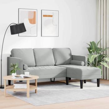 Sofa Set mit Kissen Hellgrau Polyester