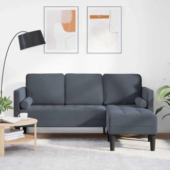 ARDEBO.de - Sofa Set mit Kissen Dunkelgrau Polyester