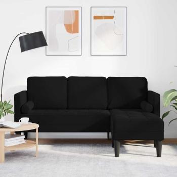 ARDEBO.de - Sofa Set mit Kissen Schwarz Polyester