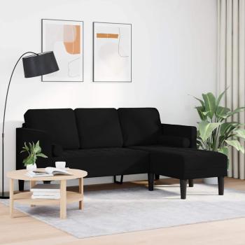 Sofa Set mit Kissen Schwarz Polyester