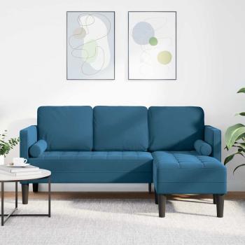 ARDEBO.de - Sofa Set mit Kissen Blau Polyester