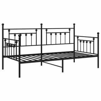 Tagesbettrahmen Schwarz 107 x 203 cm Stahl