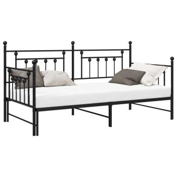 Tagesbettrahmen Schwarz 107 x 203 cm Stahl