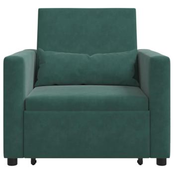 Ausziehbare Schlafcouch Einzel mit Rädern Dunkelgrün Samt