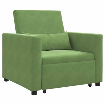 Ausziehbare Schlafcouch Einzel mit R?dern Hellgr?n Samt
