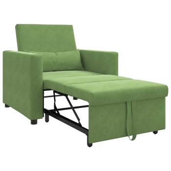 Ausziehbare Schlafcouch Einzel mit R?dern Hellgr?n Samt