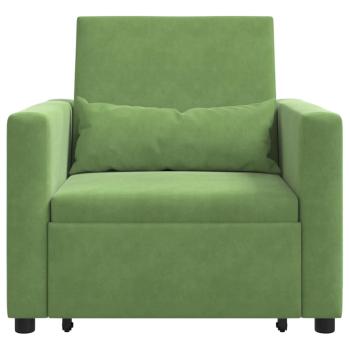 Ausziehbare Schlafcouch Einzel mit R?dern Hellgr?n Samt