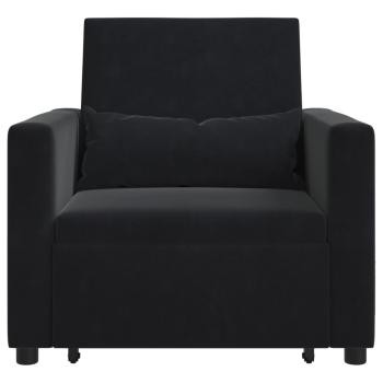 Ausziehbare Schlafcouch Einzel mit Rädern Schwarz Samt
