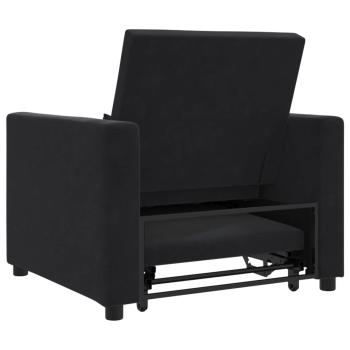 Ausziehbare Schlafcouch Einzel mit Rädern Schwarz Samt