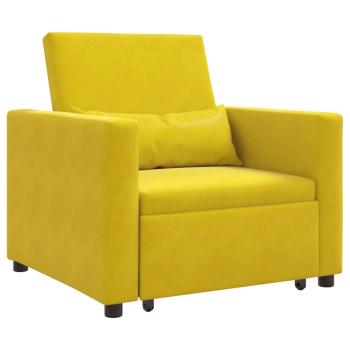 Ausziehbare Schlafcouch Einzel Gelb Samt