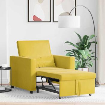 Ausziehbare Schlafcouch Einzel Gelb Samt