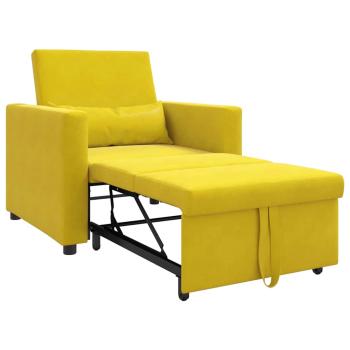 Ausziehbare Schlafcouch Einzel Gelb Samt