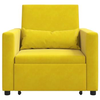 Ausziehbare Schlafcouch Einzel Gelb Samt