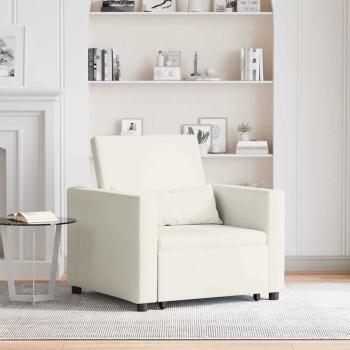 ARDEBO.de - Ausziehbare Schlafcouch Einzel mit R?dern Creme Samt
