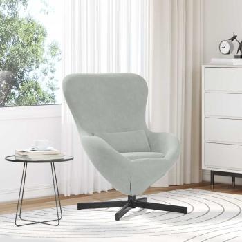 ARDEBO.de - Eiersessel Hellgrau 63 x 73 x 90 cm Samt