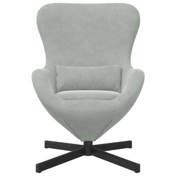 Eiersessel Hellgrau 63 x 73 x 90 cm Samt