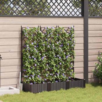 ARDEBO.de - Garten-Pflanzgefäß 3 stk. Braun 120 x 40 x 125,5 cm PP
